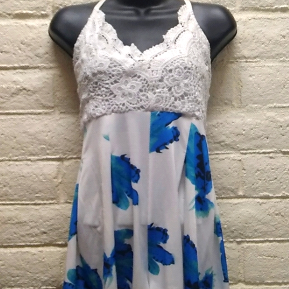 Rafunla blue and white romper